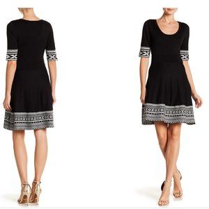 Nina Leonard Scoop Neck Knit Dress